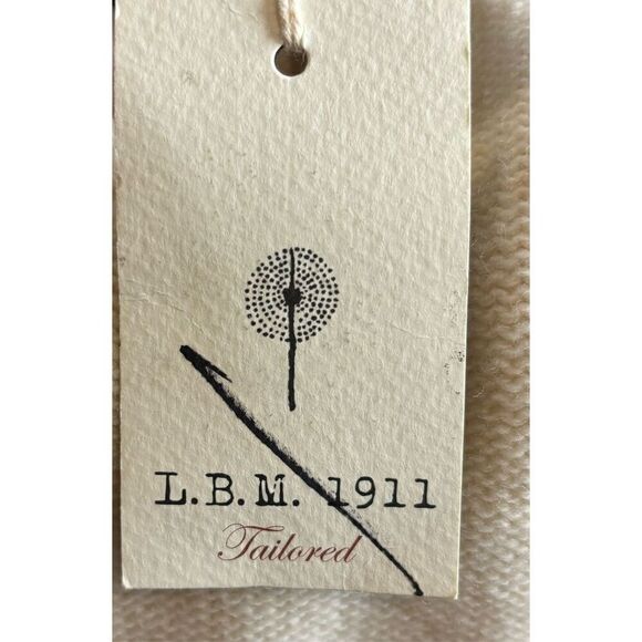 L.B.M. 1911 100% Lana Virgin Wool In Cream & Brown NWT Size 52R/XL - Picture 6 of 7